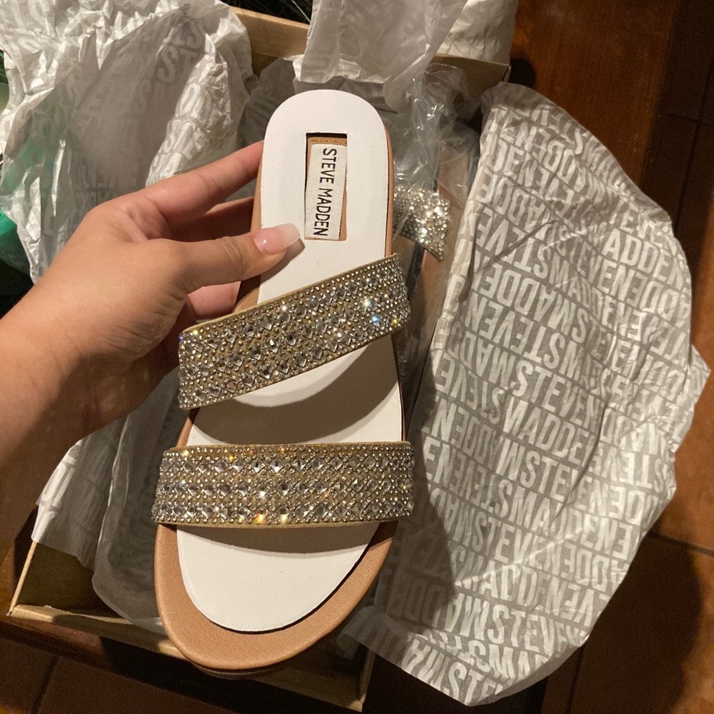 Steve Madden Rhinestone Sandals - Picture 1 of 7